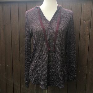 O + O Stitchfix Plum& Grey Hooded Top Size Medium